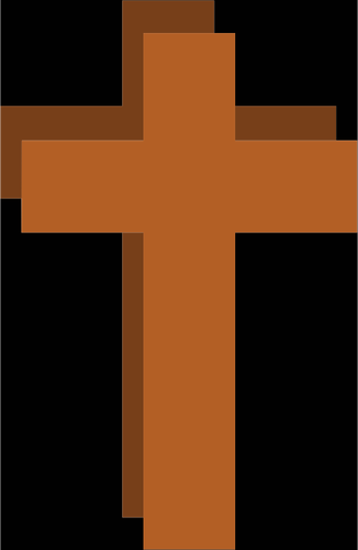 Christliches Kreuz mit Schatten-Vektorgrafik