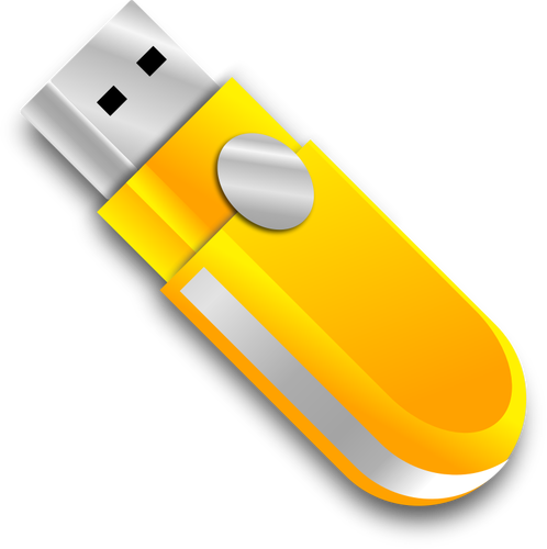 Vektorikuva viileästä keltaisesta USB-tikusta
