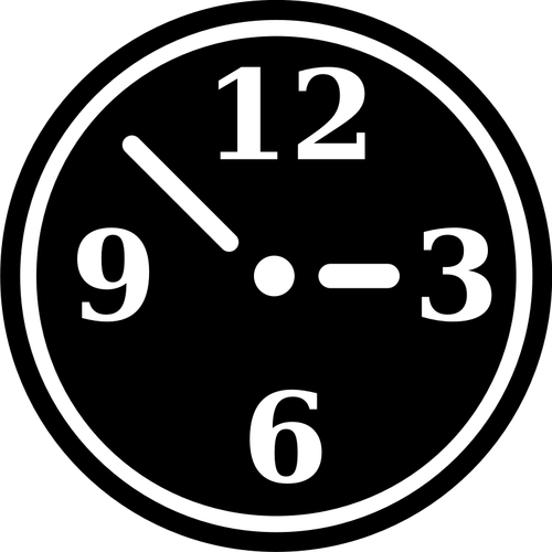 Vector tekening van zwart-wit handmatige klok symbool