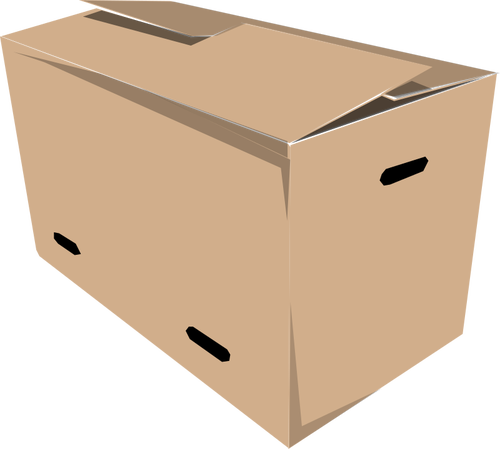 Vector image of barely closed cardboard box