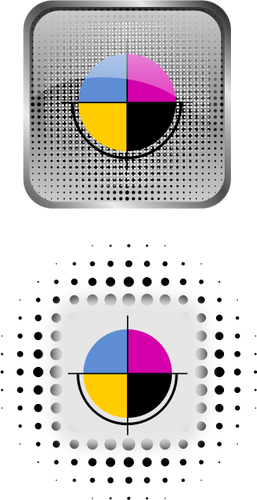 Vektorgrafik für den Symbolsatz für CMYK-Farbpalette