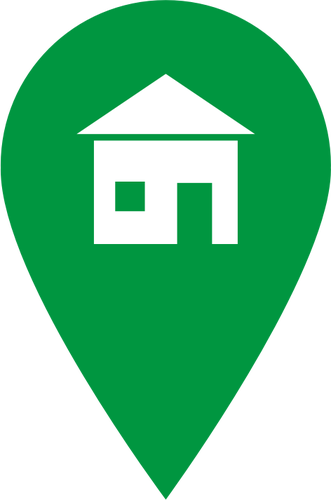 Vector de la imagen del puntero ubicación con signo casa