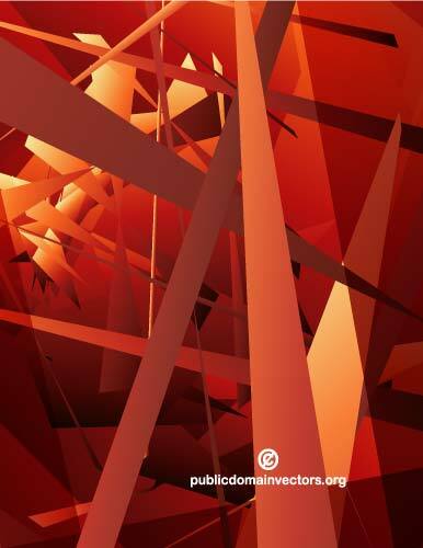 Chaotic red shapes vector