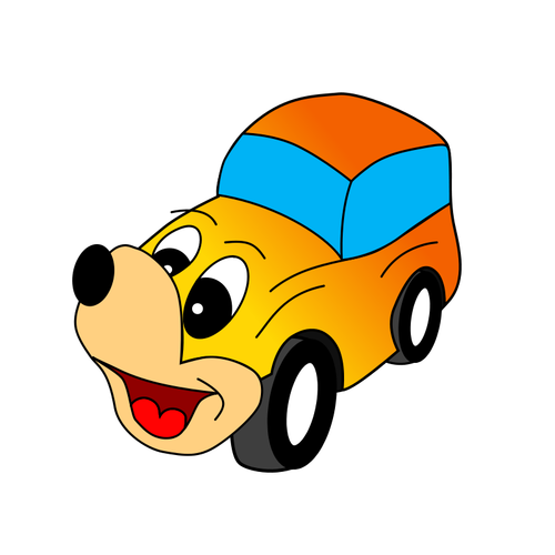 Illustration vectorielle comique voiture jaune