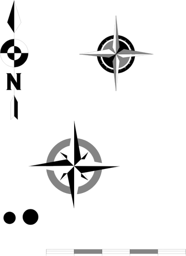 Ulike kompass symboler