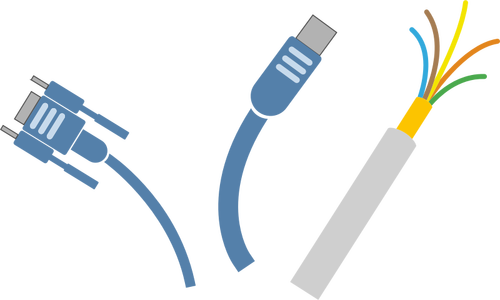 Cabos de computador por USB vector clipart
