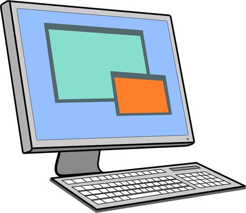 Desenho vetorial de tela e teclado