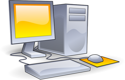 Pony desktop computer configuration vector clip art