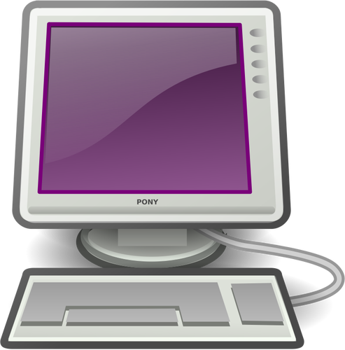 ポニー デスクトップ コンピューター ベクトル画像