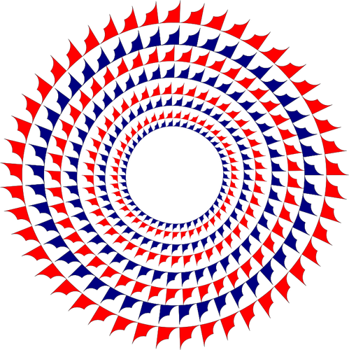 Círculo vermelho e azul