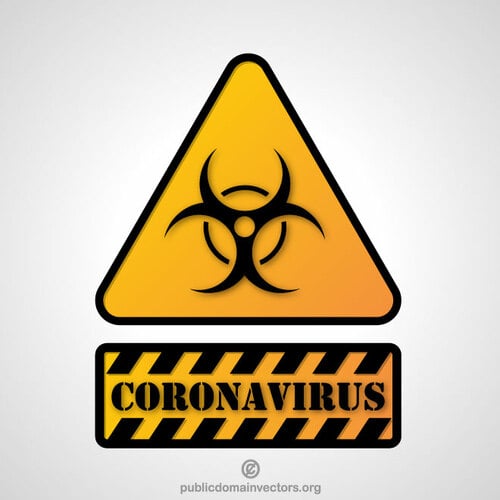 冠状病毒警告标志剪贴画