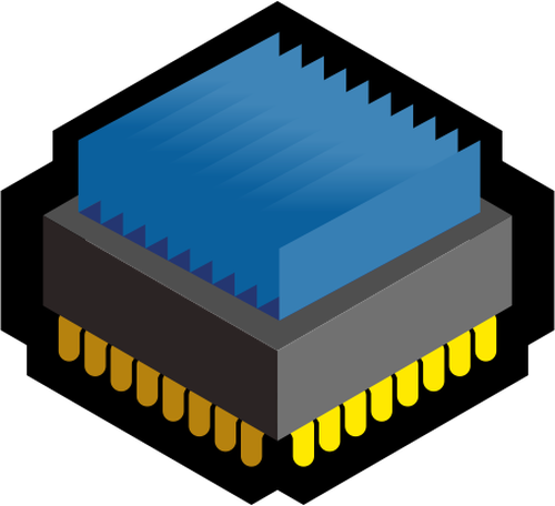 Vektorový obrázek modré 3D CPU ikony