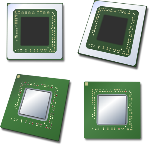 Čtyři procesory vektorový obrázek