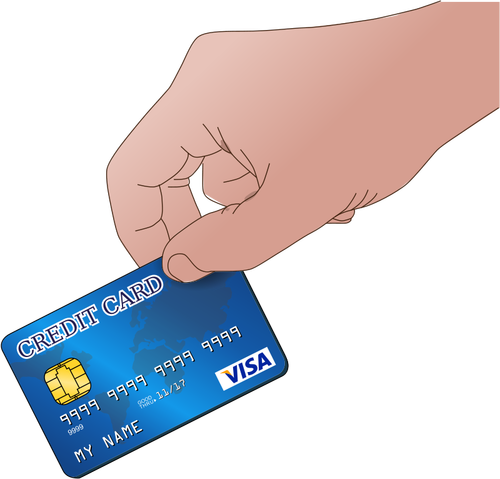 Immagine vettoriale di utilizzo carta di credito