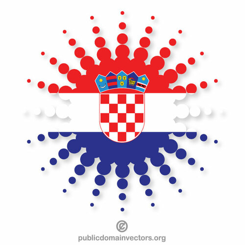 Desenho de halftone da bandeira croata