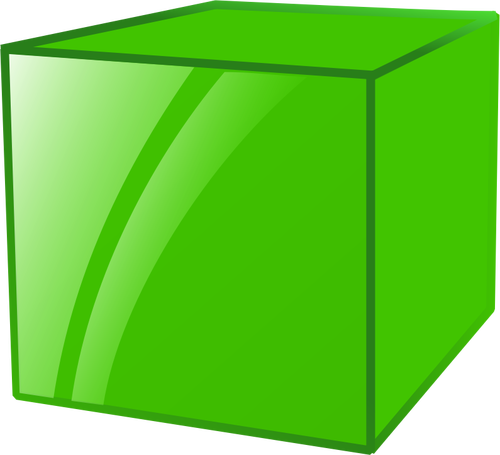 Reflective green cube vector graphics