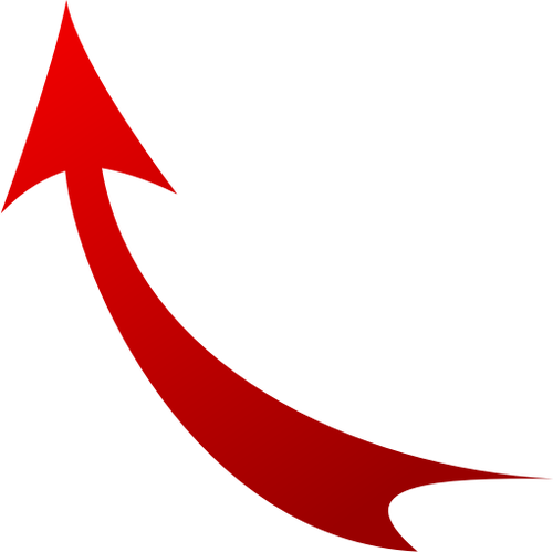 Gambar dari panah merah melengkung, vektor