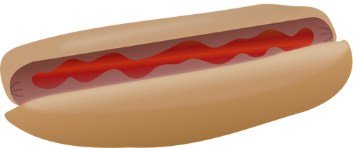 Hot dog met ketchup vectorillustratie