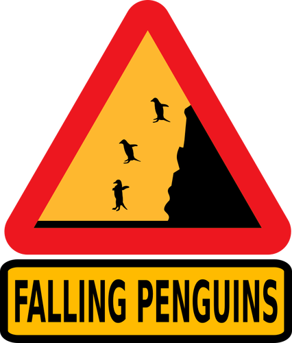 Fallende Pinguine Warnung