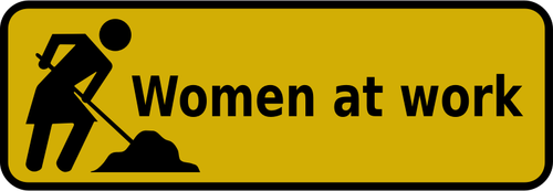 Vektor illustration av kvinnor vid arbete tecken