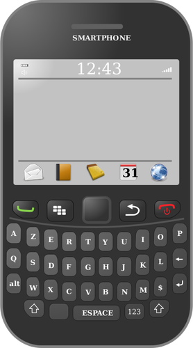 Smartphone z grafiki wektorowej klawiatury azerty