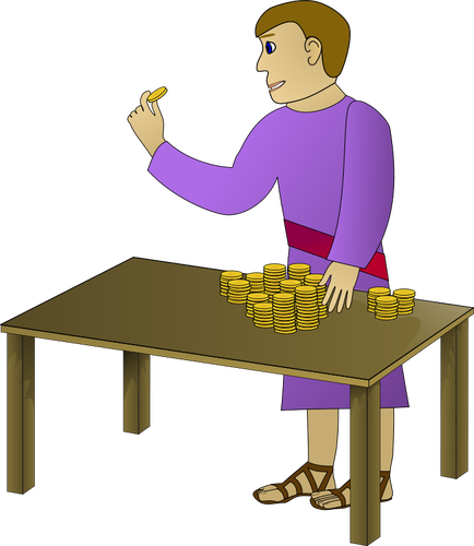 Vektorový obrázek člověka s mincí