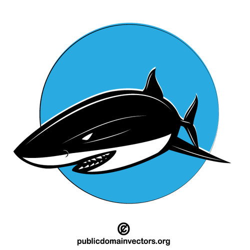 Dangerous shark silhouette vector
