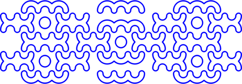 Vector graphics of blue line swirly decoration pattern