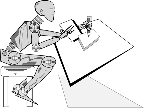 Robot oturma ve yazma