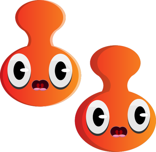 Orange characters with surprised expressions vector illustration