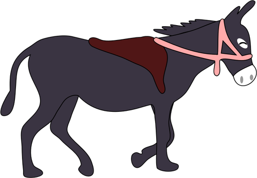 Vector clip art of purple donkey