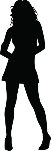 Woman in miniskirt silhouette vector illustration