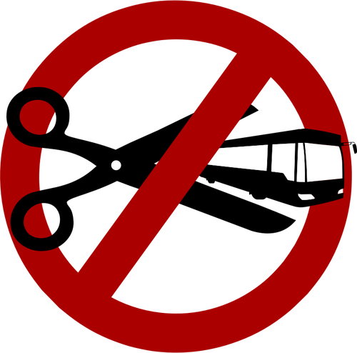 Jangan memotong transportasi umum lokal tanda vektor ilustrasi