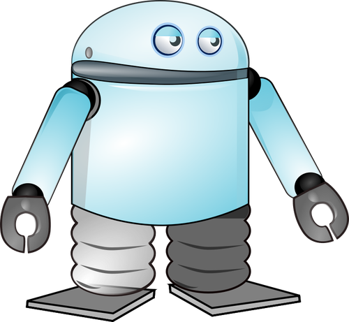 Image vectorielle de caricature robot bleu