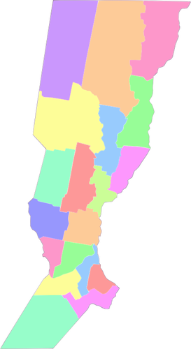 Karta över regioner i Santa Fe Provence i vektor färgbild