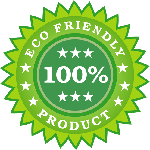Eco produk ramah stiker vektor ilustrasi