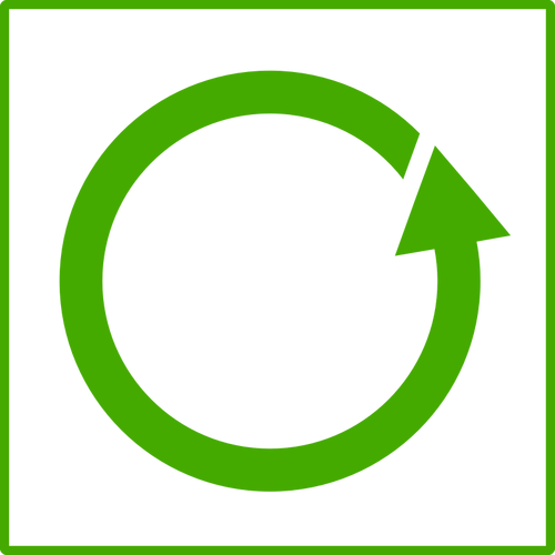 Clip art wektor zielony Eco recyklingu ikona z cienkiej granicy