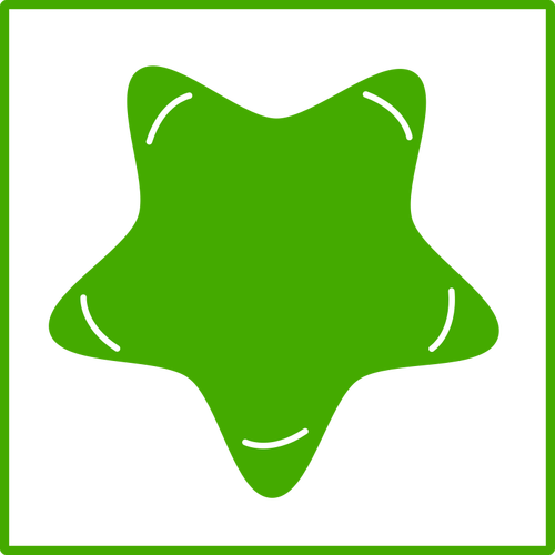 Vector illustration of eco green star icon with thin border