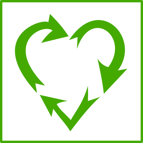 Icône de vecteur recyclage éco amour