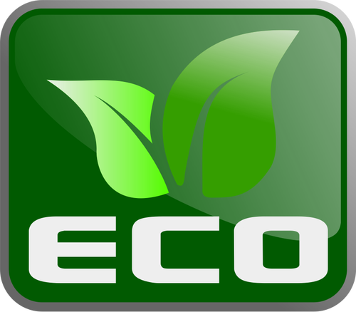 Vektor seni klip bulat persegi hijau eco simbol