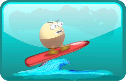 Surfování vejce vektorové ilustrace