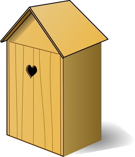 Векторное изображение обратно Дом деревянный Туалет