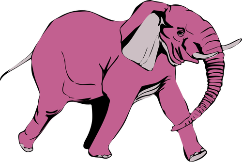 Pink elephant lopen vectorillustratie