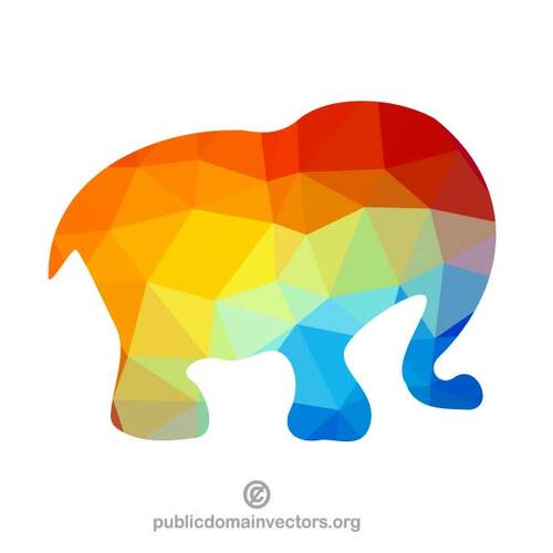 Color silhouette of an elephant