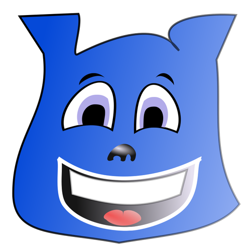 Emoticon blu felice