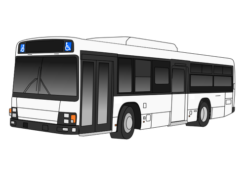 Autobus blanco y negro