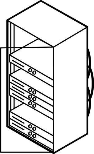 Белый серверами шкаф векторное изображение