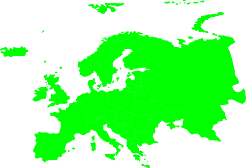 Grüne Silhouette der Europakarte