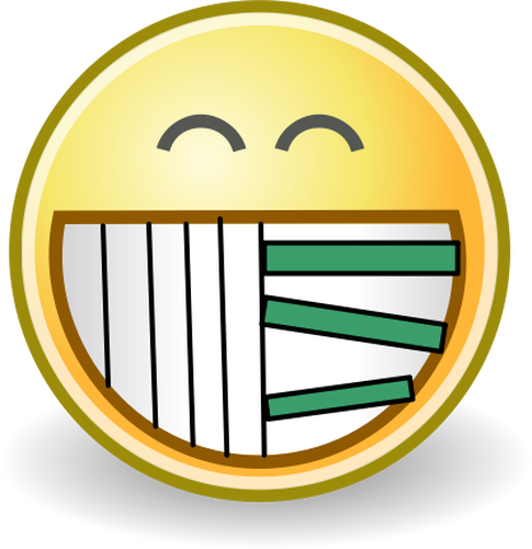 Smiley mal avec dessin vectoriel de dents piano