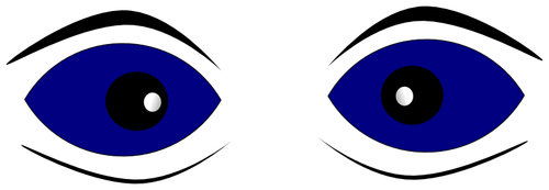 Mavi bakan gözler illüstrasyon vektör